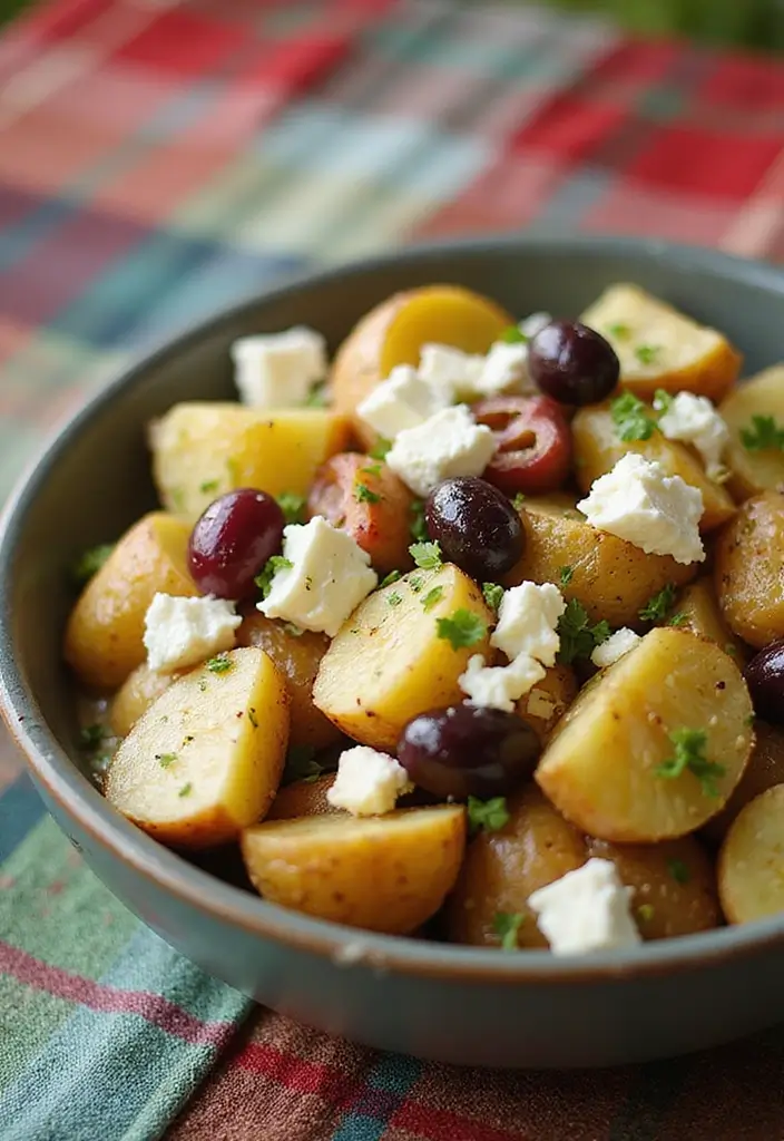 30 Creamy Potato Salad Recipes for BBQs and Picnics - 17. Mediterranean Potato Salad