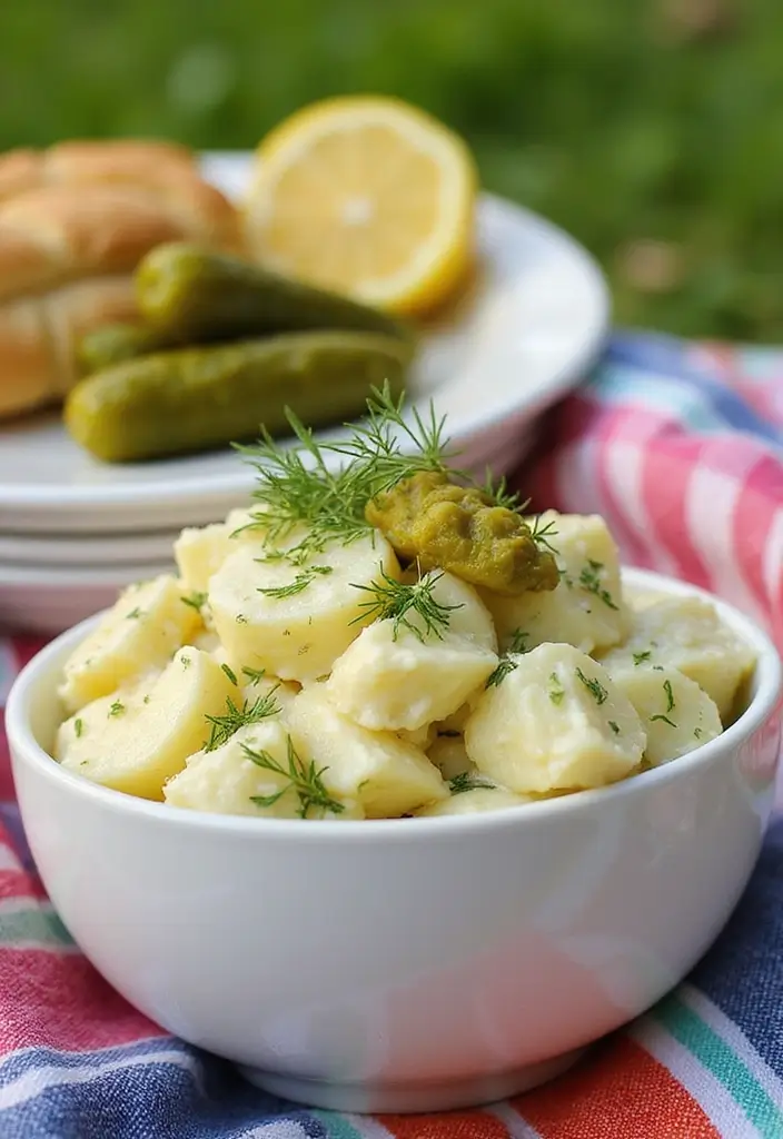 30 Creamy Potato Salad Recipes for BBQs and Picnics - 4. Dill Pickle Potato Salad