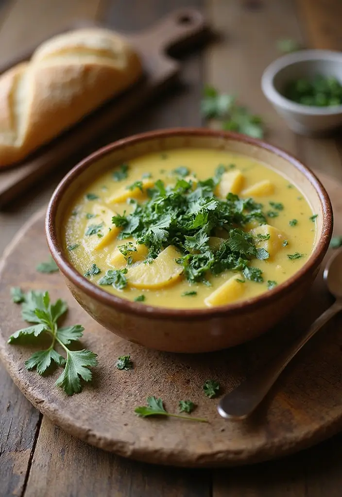 30 Creamy Potato Soup Recipes to Try This Season - 25. Rustic Potato Soup with Greens