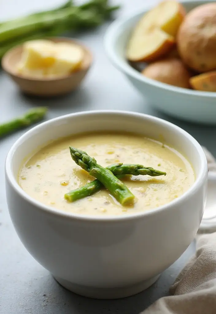 30 Creamy Potato Soup Recipes to Try This Season - 27. Creamy Potato and Asparagus Soup