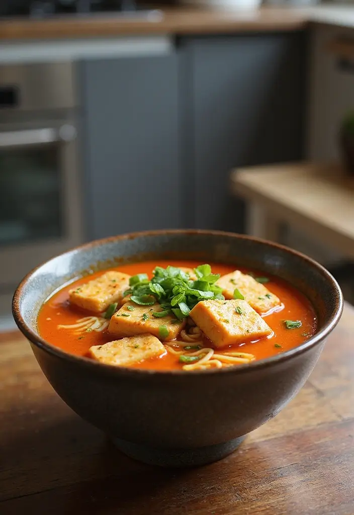 30 Delightful Noodle Soup Recipes from Around the World - 7. Korean Spicy Tofu Noodle Soup
