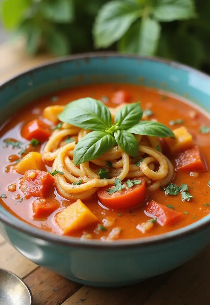 30 Delightful Noodle Soup Recipes from Around the World - 9. Spanish Gazpacho Noodle Soup