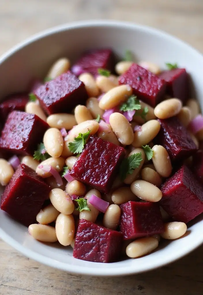 30 Healthy Bean Salad Recipes You’ll Love for Lunch - 14. Roasted Beet and Bean Salad