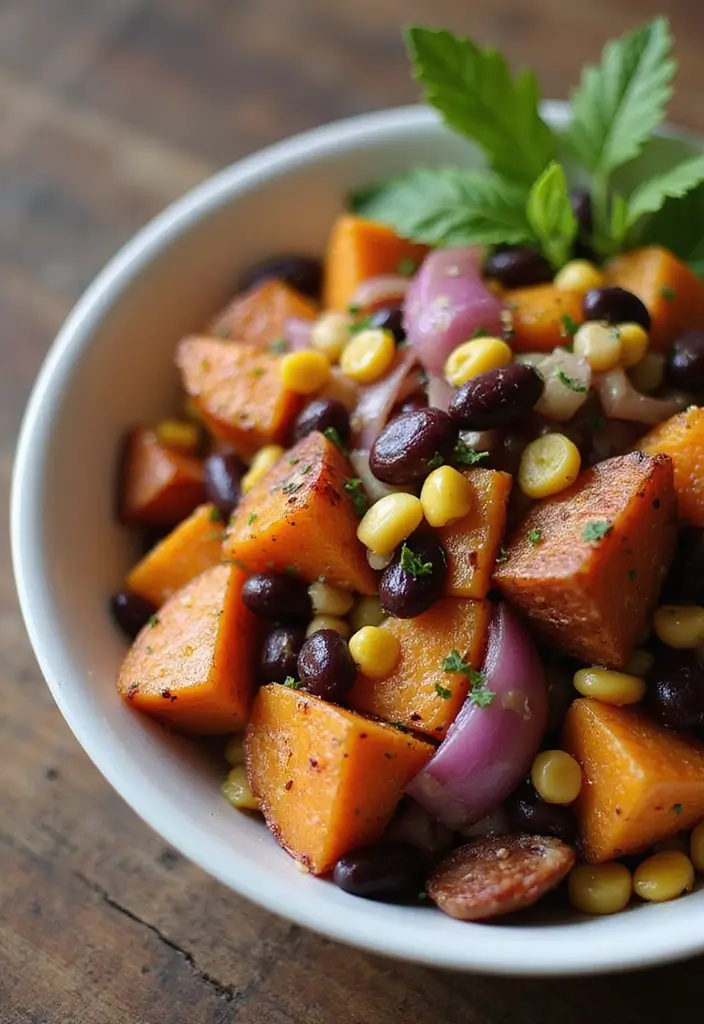 30 Healthy Bean Salad Recipes You’ll Love for Lunch - 17. Bean Salad with Sweet Potato