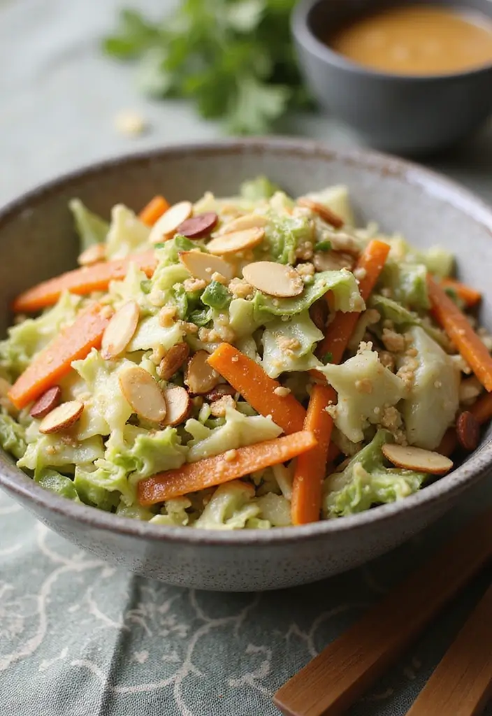30 Healthy Cabbage Salad Recipes for Light Crisp Meals - 11. Asian-Inspired Cabbage Salad with Almonds