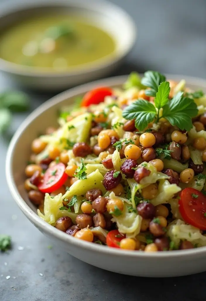 30 Healthy Cabbage Salad Recipes for Light Crisp Meals - 18. Cabbage and Lentil Salad