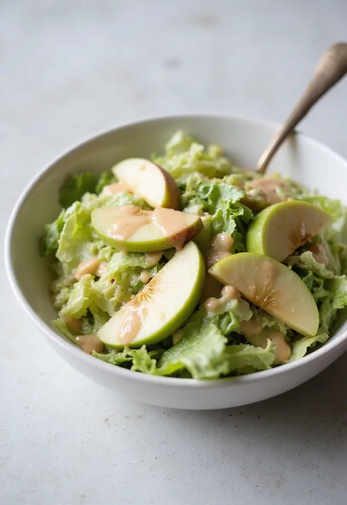 30 Healthy Cabbage Salad Recipes for Light Crisp Meals - 21. Cabbage and Green Apple Salad with Tahini Dressing
