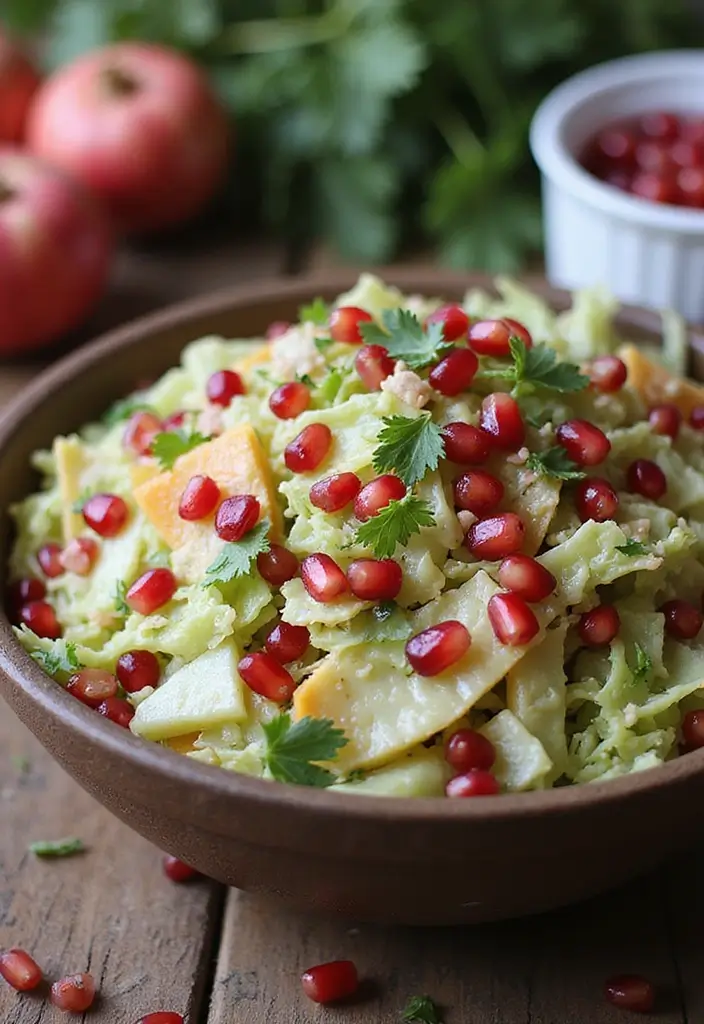 30 Healthy Cabbage Salad Recipes for Light Crisp Meals - 24. Cabbage and Pomegranate Salad