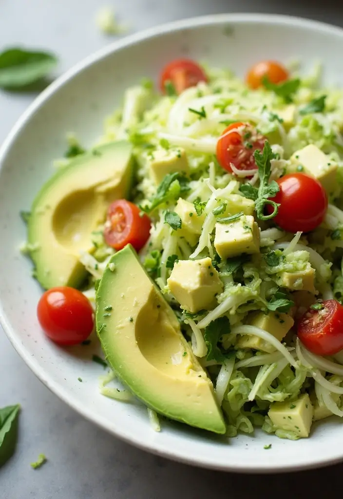 30 Healthy Cabbage Salad Recipes for Light Crisp Meals - 8. Creamy Avocado Cabbage Salad
