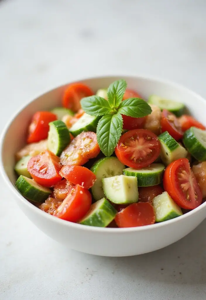 30 High-Protein Salad Recipes to Keep You Energized 125 30 High-Protein Salad Recipes to Keep You Energized - 27. Tomato & Cucumber Salad