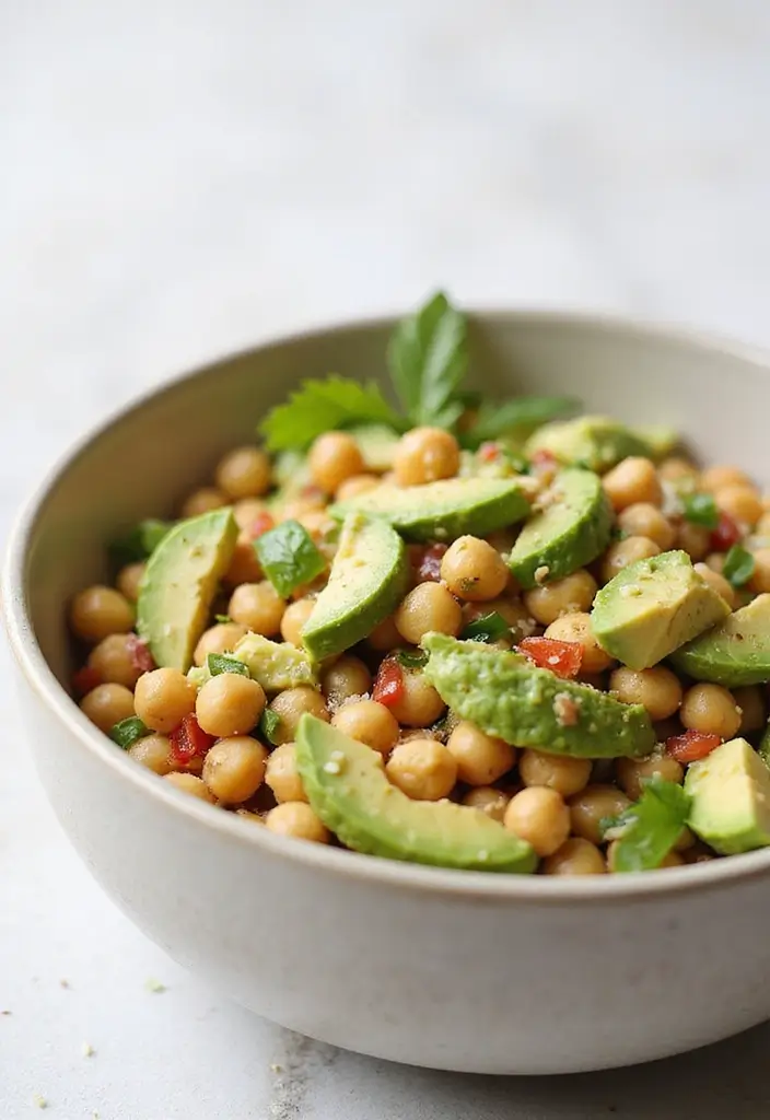 30 High-Protein Salad Recipes to Keep You Energized 144 30 High-Protein Salad Recipes to Keep You Energized - 30. Chickpea & Avocado Salad