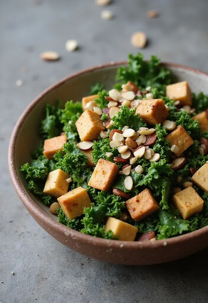 30 High-Protein Salad Recipes to Keep You Energized 25 30 High-Protein Salad Recipes to Keep You Energized - 5. Tofu & Kale Salad