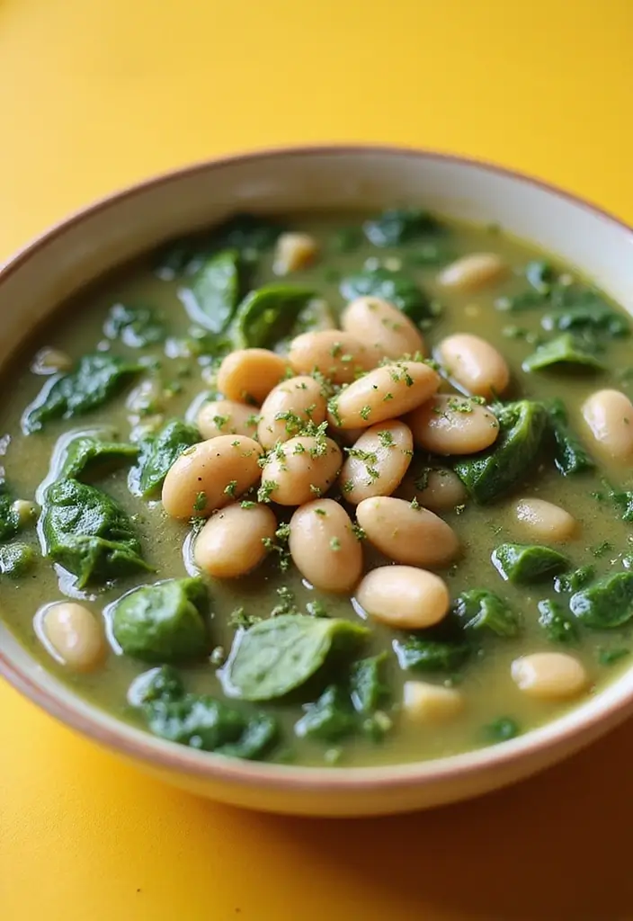 30 High-Protein Soup Recipes to Keep You Full and Energized - 10. Spinach and White Bean Soup