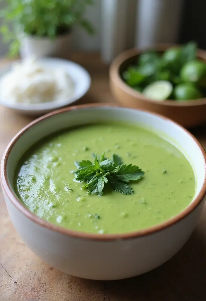30 High-Protein Soup Recipes to Keep You Full and Energized - 22. Green Pea and Coconut Soup