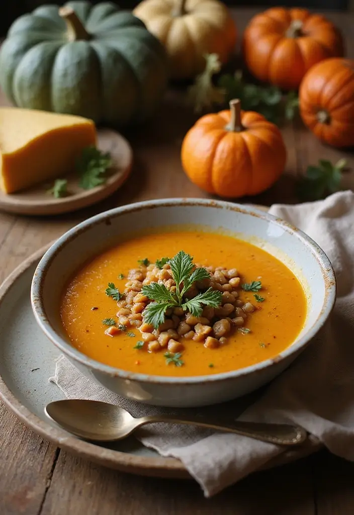 30 High-Protein Soup Recipes to Keep You Full and Energized - 23. Pumpkin and Lentil Soup