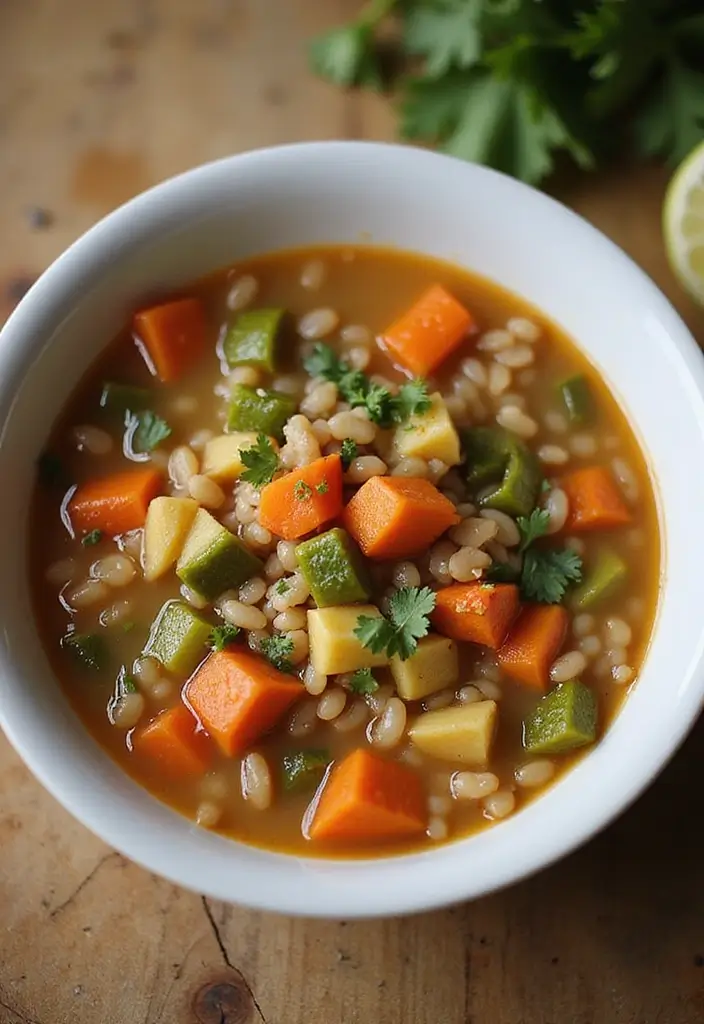 30 High-Protein Soup Recipes to Keep You Full and Energized - 7. Vegetable Barley Soup