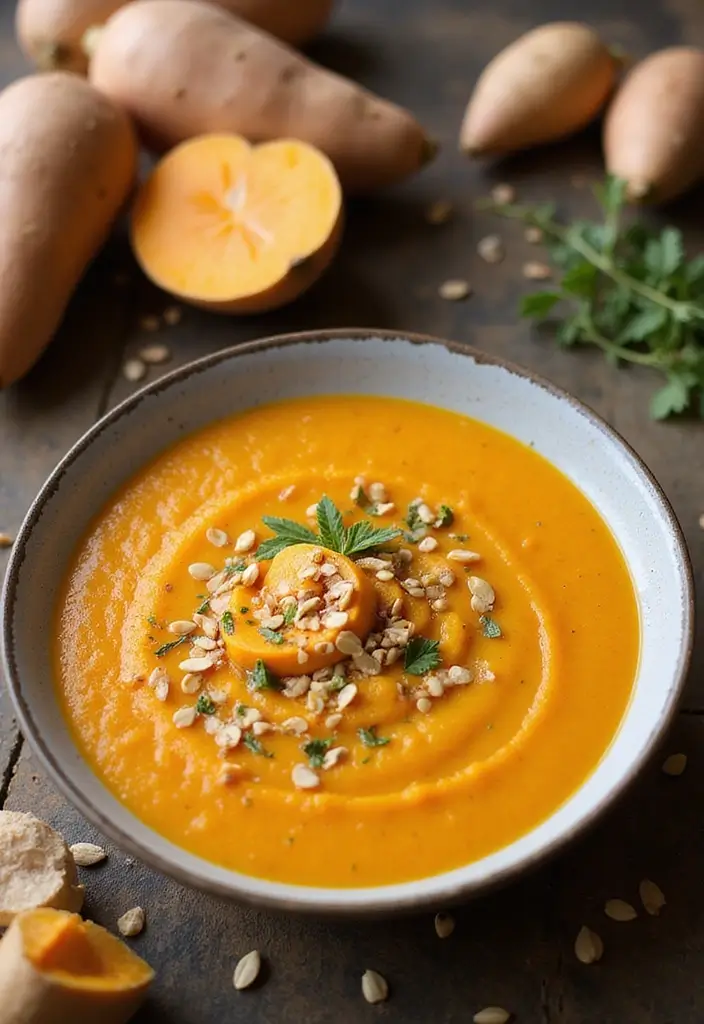 30 Mediterranean Soup Recipes That Taste Like Sunshine - 24. Sweet Potato and Ginger Soup