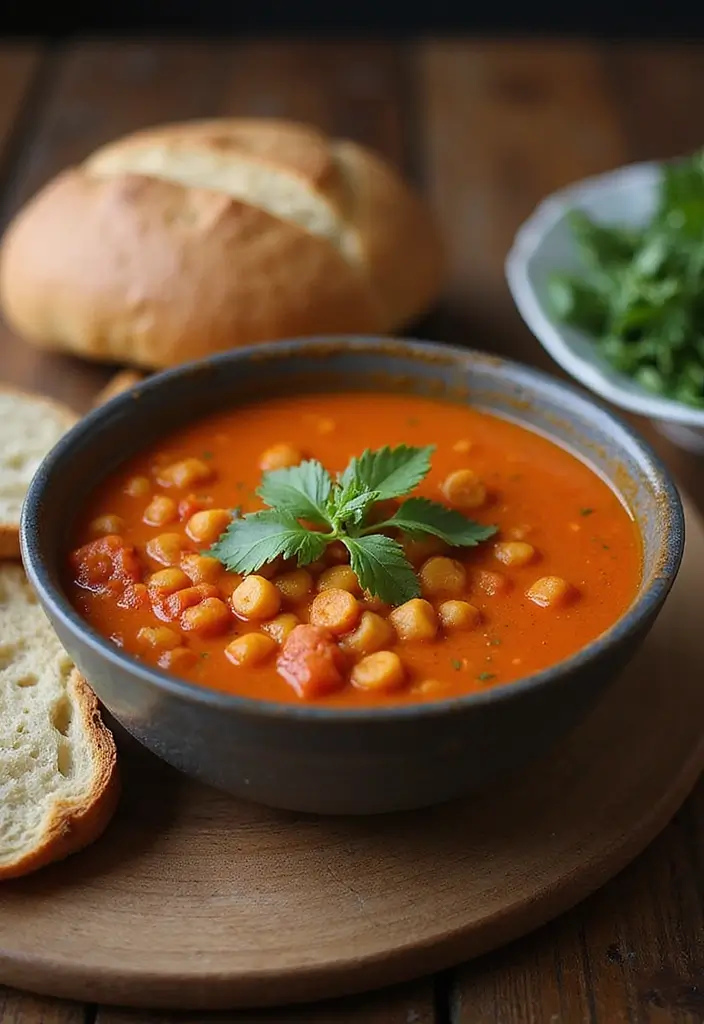 30 Mediterranean Soup Recipes That Taste Like Sunshine - 26. Spicy Tomato and Chickpea Soup