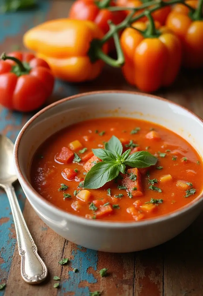 30 Mediterranean Soup Recipes That Taste Like Sunshine - 28. Tomato and Roasted Pepper Soup