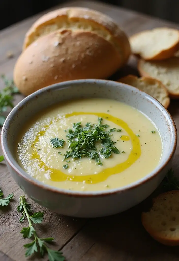 30 Mediterranean Soup Recipes That Taste Like Sunshine - 30. Garlic and Herb Soup