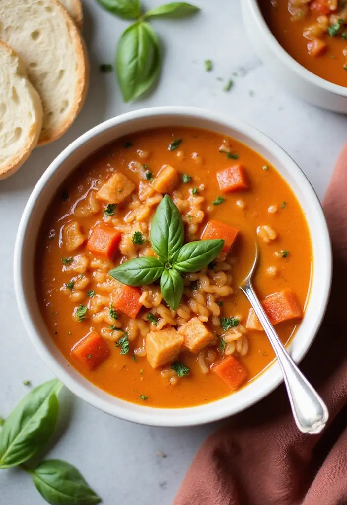 30 Orzo Soup Recipes You’ll Want to Make Again and Again 1 30 Orzo Soup Recipes You’ll Want to Make Again and Again - 1. Creamy Tomato Basil Orzo Soup