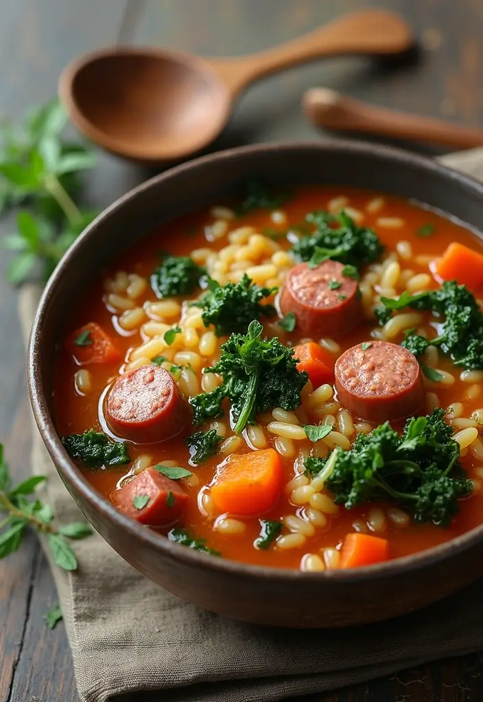 30 Orzo Soup Recipes You’ll Want to Make Again and Again 106 30 Orzo Soup Recipes You’ll Want to Make Again and Again - 16. Orzo Soup with Sausages and Kale