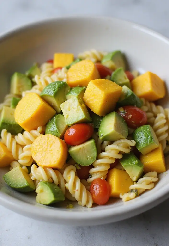 30 Pasta Salad Recipes That Are Perfect for Any Occasion 183 30 Pasta Salad Recipes That Are Perfect for Any Occasion - 29. Mango Avocado Pasta Salad