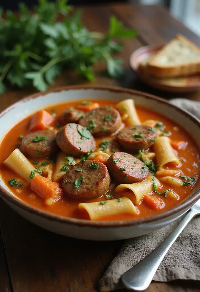 30 Pasta Soup Recipes Perfect for Cozy Evenings - 12. Italian Sausage and Pasta Soup