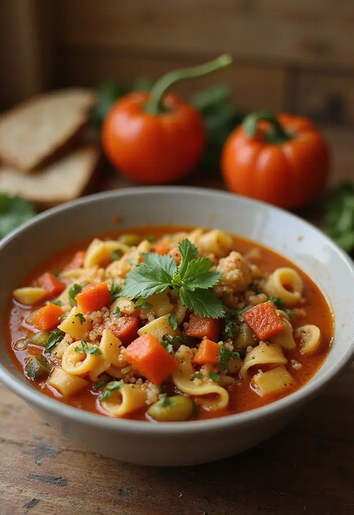 30 Pasta Soup Recipes Perfect for Cozy Evenings - 27. Spicy Vegetable and Quinoa Pasta Soup