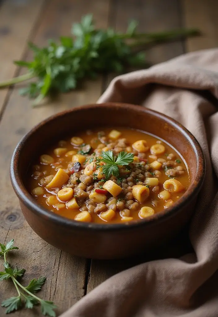 30 Pasta Soup Recipes Perfect for Cozy Evenings - 3. Rustic Lentil and Pasta Soup