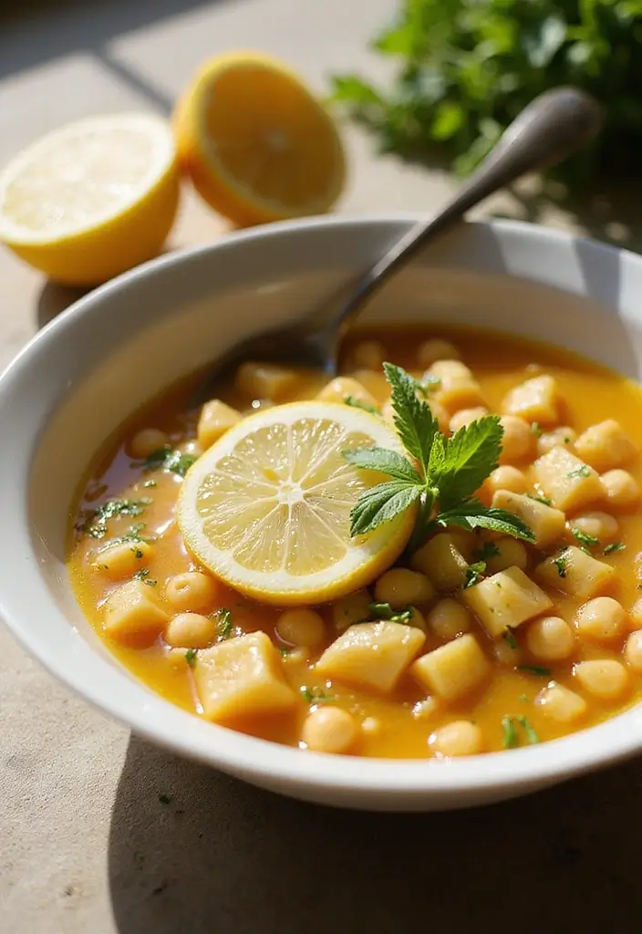 30 Pasta Soup Recipes Perfect for Cozy Evenings - 4. Zesty Lemon and Chickpea Pasta Soup