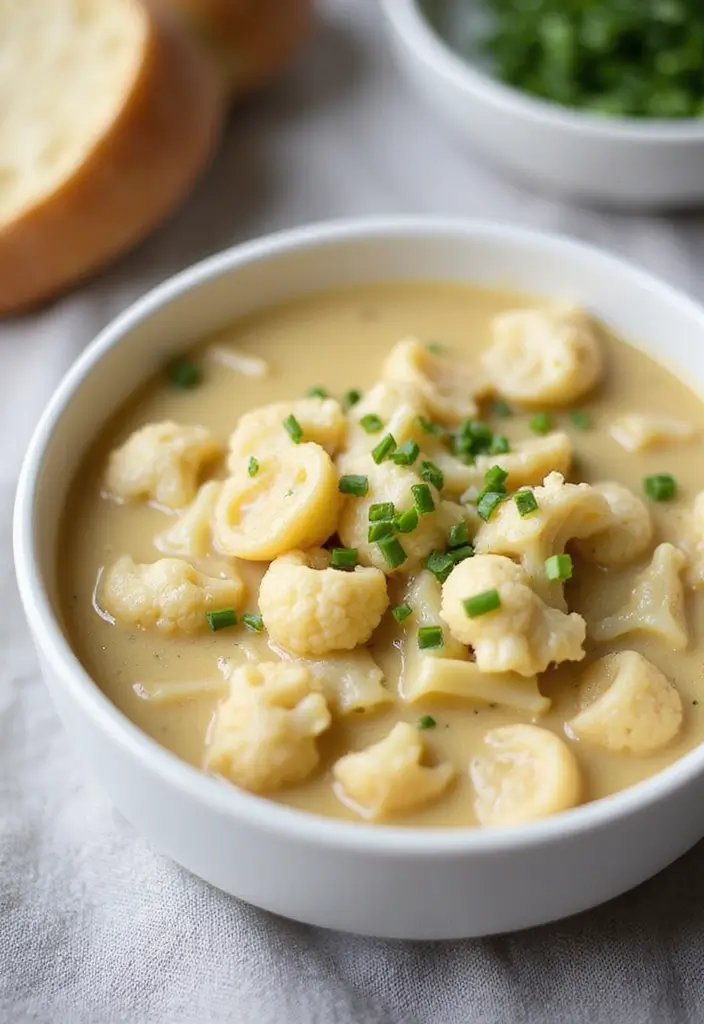 30 Pasta Soup Recipes Perfect for Cozy Evenings - 9. Creamy Cauliflower and Pasta Soup