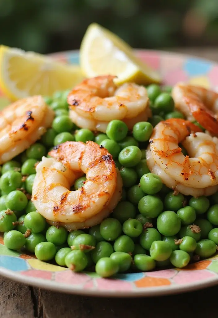 30 Pea Salad Recipes for a Refreshing Side Dish - 12. Pea Salad with Grilled Shrimp
