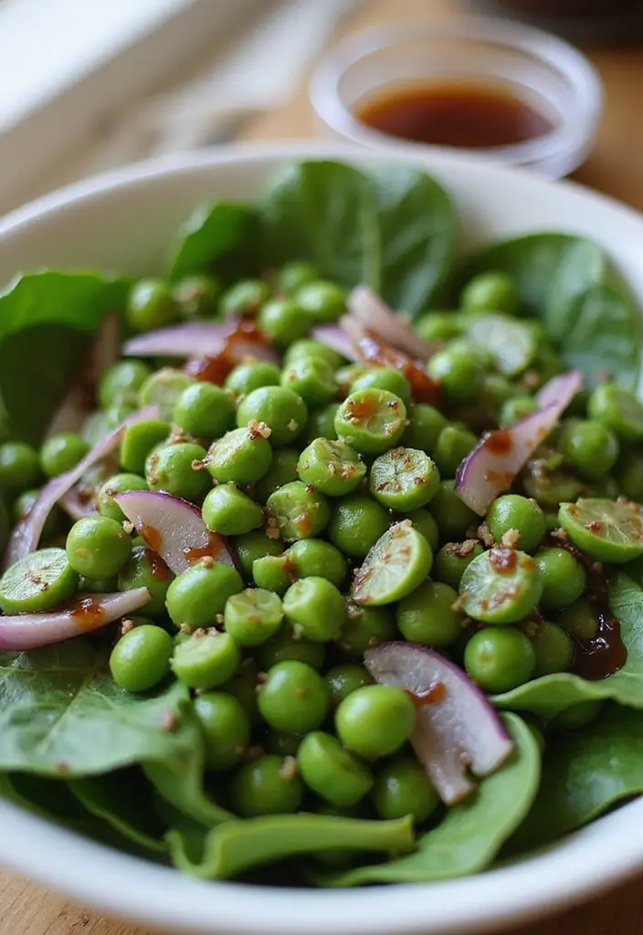 30 Pea Salad Recipes for a Refreshing Side Dish - 14. Pea and Spinach Salad