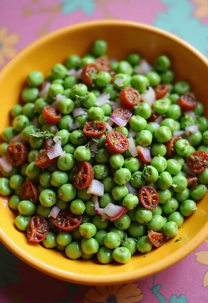 30 Pea Salad Recipes for a Refreshing Side Dish - 18. Pea Salad with Sun-Dried Tomatoes
