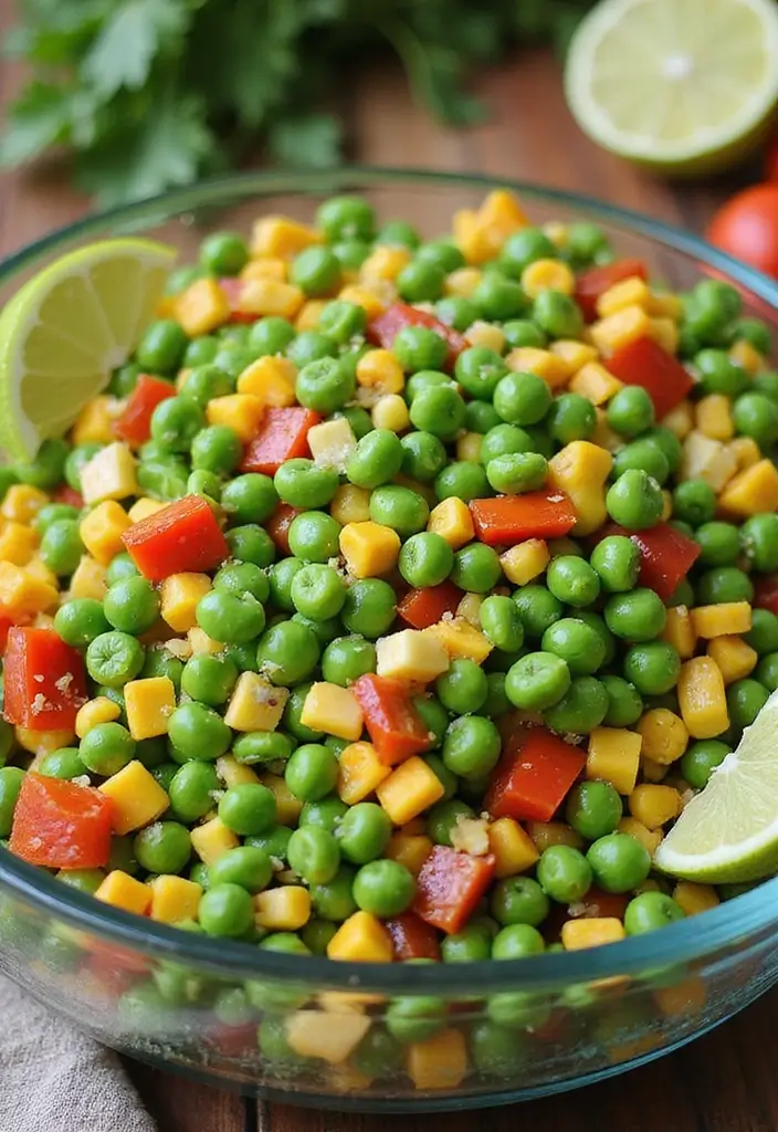 30 Pea Salad Recipes for a Refreshing Side Dish - 22. Pea Salad with Peppers and Corn