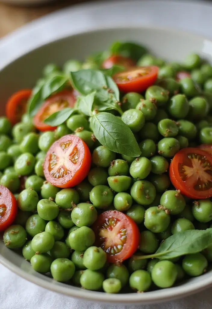 30 Pea Salad Recipes for a Refreshing Side Dish - 24. Pea Salad with Tomato and Basil