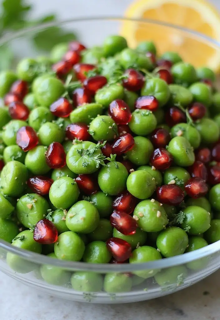 30 Pea Salad Recipes for a Refreshing Side Dish - 27. Pea Salad with Pomegranate Seeds