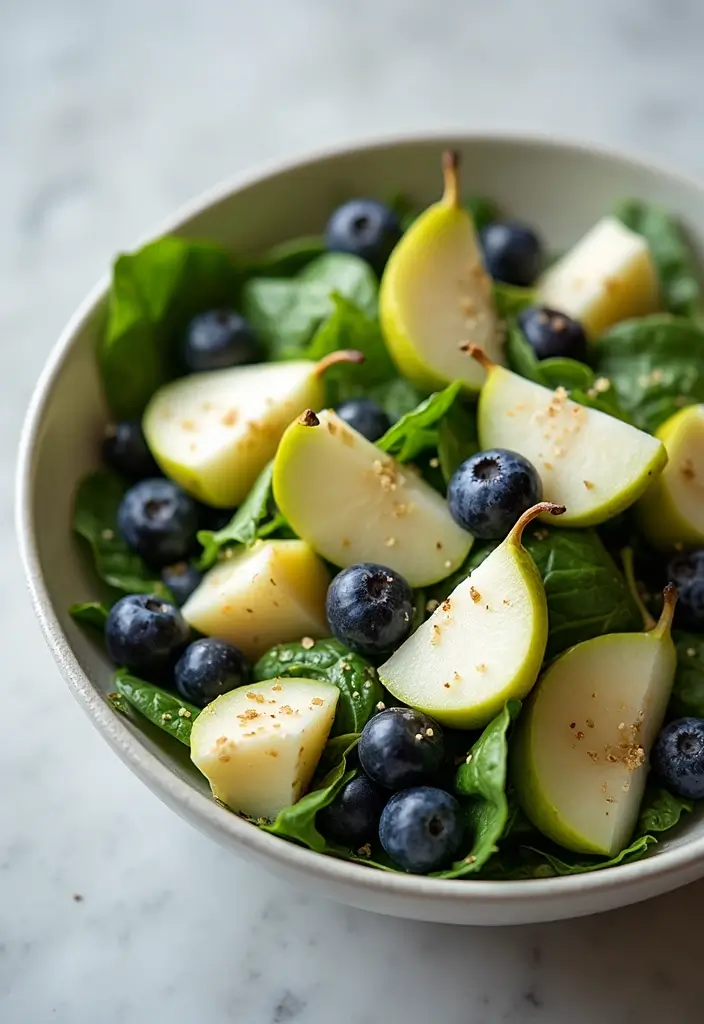 30 Pear Salad Recipes That Are Sweet and Sophisticated - 27. Pear and Blueberry Salad