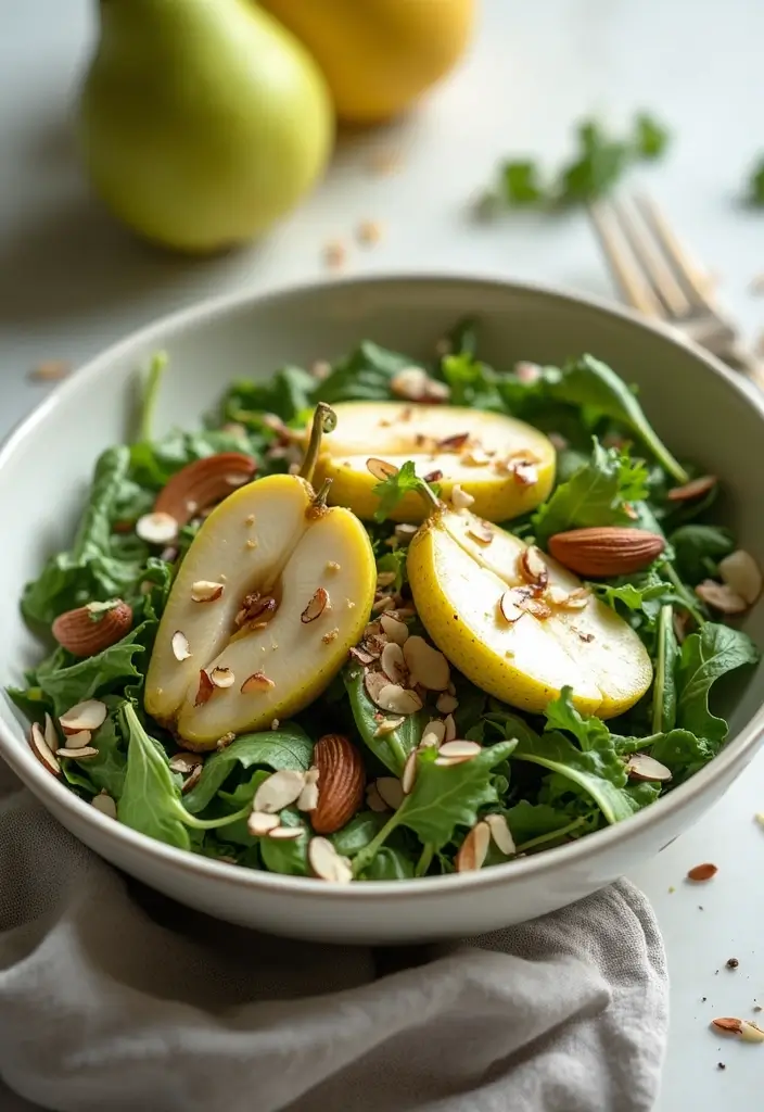 30 Pear Salad Recipes That Are Sweet and Sophisticated - 29. Pear and Almond Salad