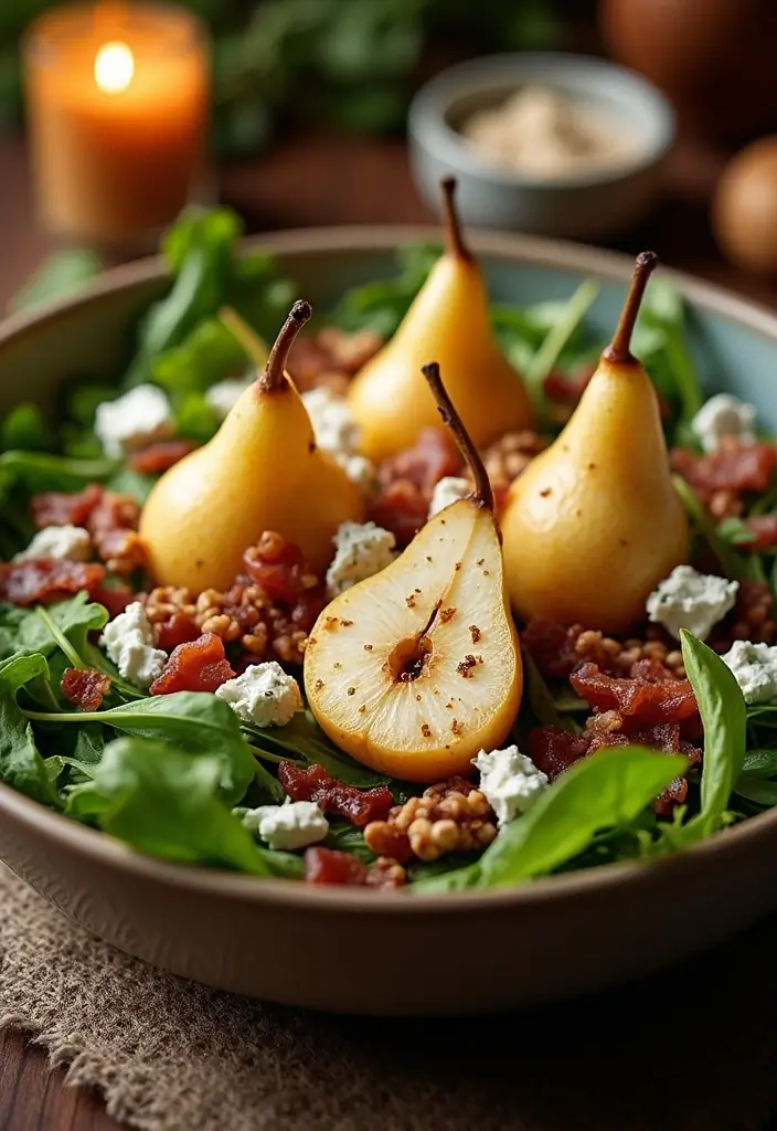 30 Pear Salad Recipes That Are Sweet and Sophisticated - 4. Roasted Pear and Gorgonzola Salad