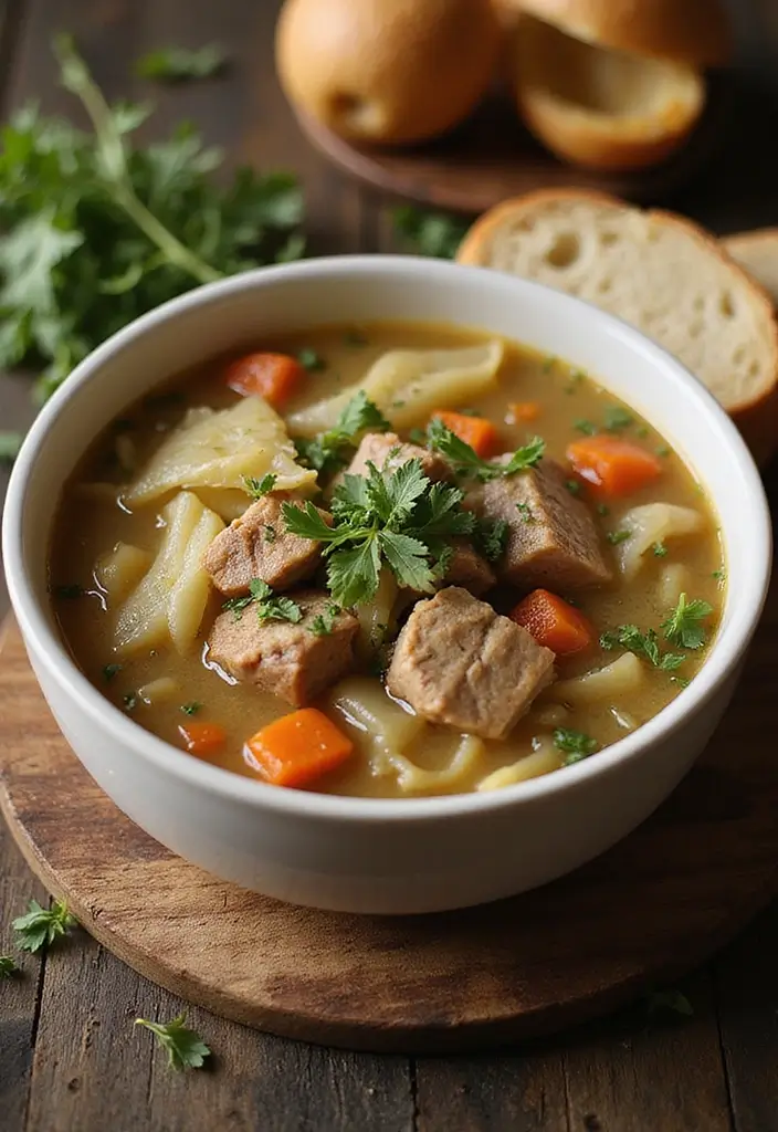 30 Pork Soup Recipes That Are Hearty and Savory 27 30 Pork Soup Recipes That Are Hearty and Savory - 5. Hearty Pork and Cabbage Soup