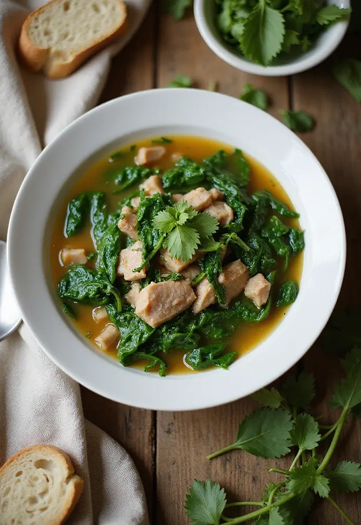 30 Pork Soup Recipes That Are Hearty and Savory 53 30 Pork Soup Recipes That Are Hearty and Savory - 9. Pork and Spinach Soup
