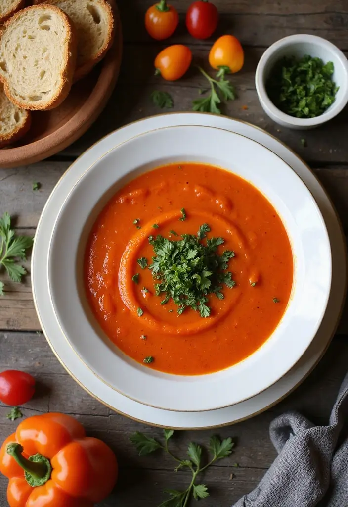 30 Quick and Easy Soup Recipes Ready in 30 Minutes - 14. Roasted Red Pepper Soup