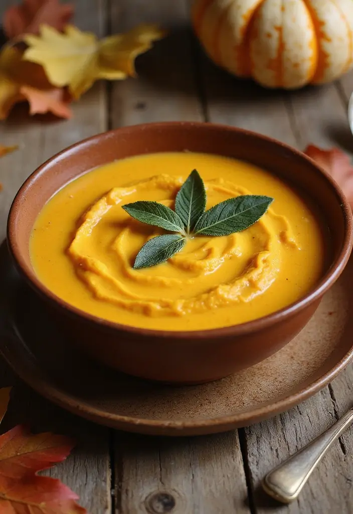30 Quick and Easy Soup Recipes Ready in 30 Minutes - 30. Pumpkin Soup with Sage