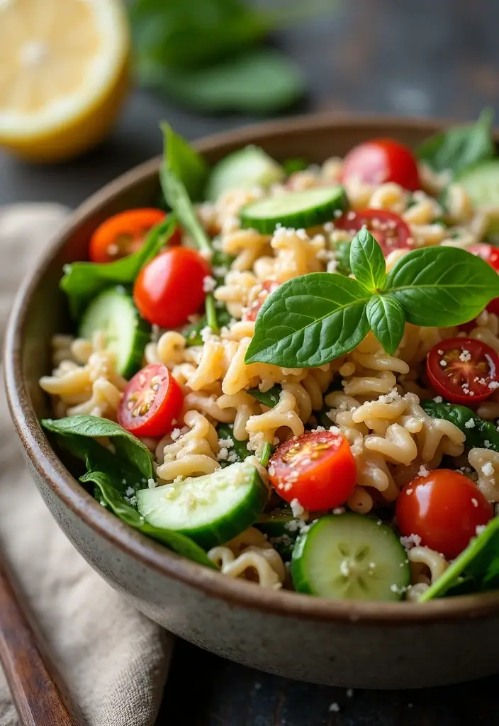 30 Ranch Pasta Salad Recipes for Creamy Tangy Flavor - 2. Whole Grain Ranch Pasta Salad with Veggies