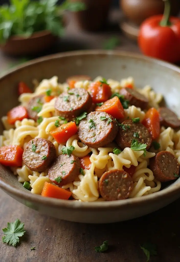 30 Ranch Pasta Salad Recipes for Creamy Tangy Flavor - 26. Italian Sausage Ranch Pasta Salad