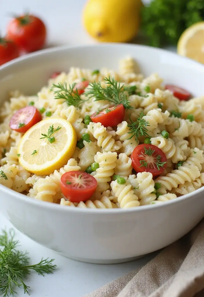 30 Ranch Pasta Salad Recipes for Creamy Tangy Flavor - 27. Ranch Pasta Salad with Lemon and Dill