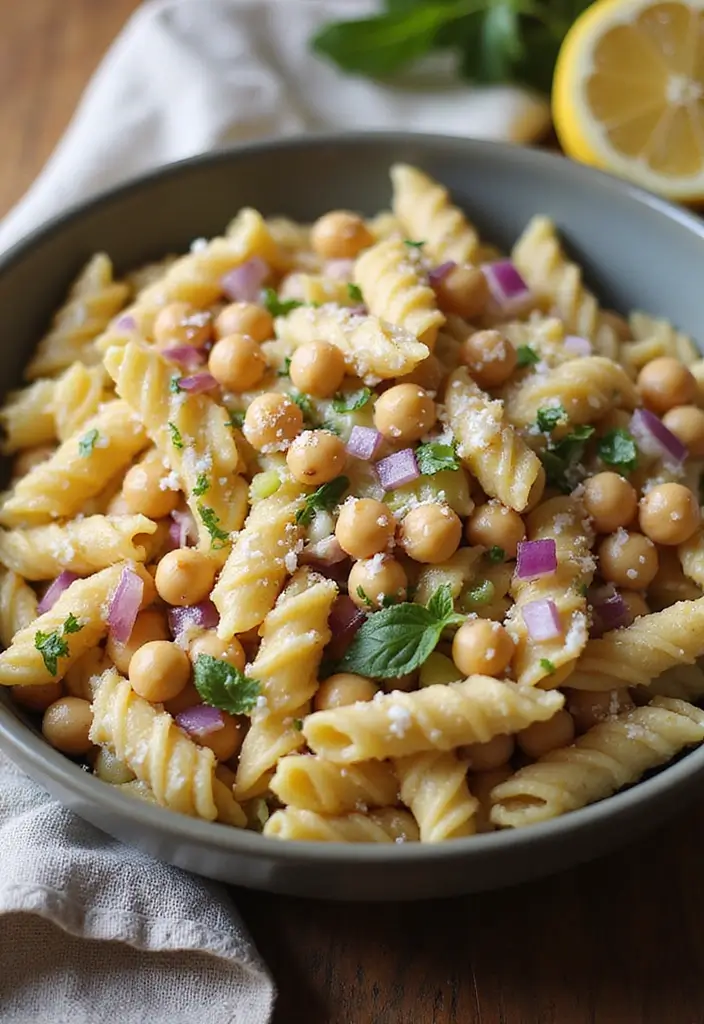30 Ranch Pasta Salad Recipes for Creamy Tangy Flavor - 3. Zesty Ranch and Chickpea Pasta Salad