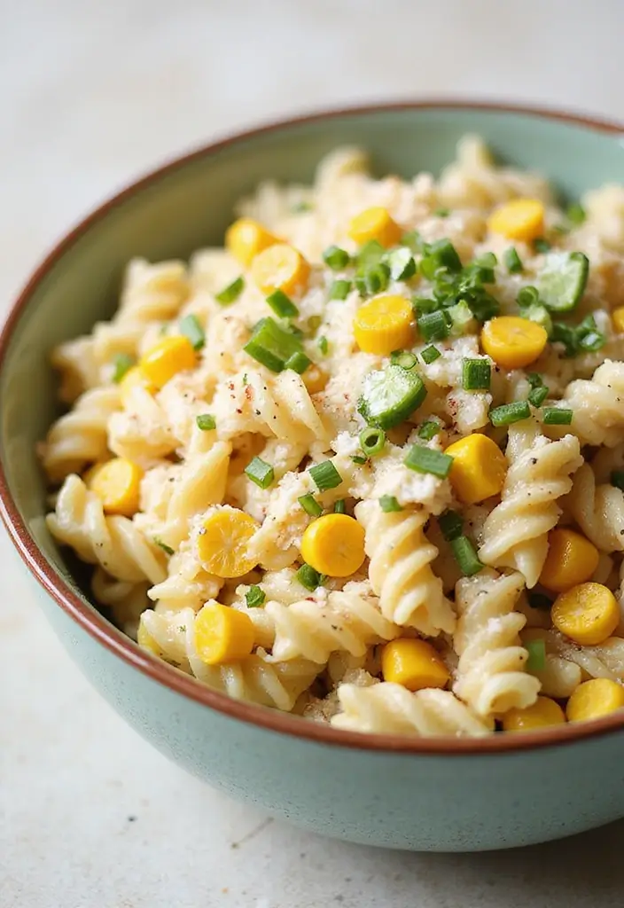 30 Ranch Pasta Salad Recipes for Creamy Tangy Flavor - 30. Ranch Pasta Salad with Sweet Corn and Chives